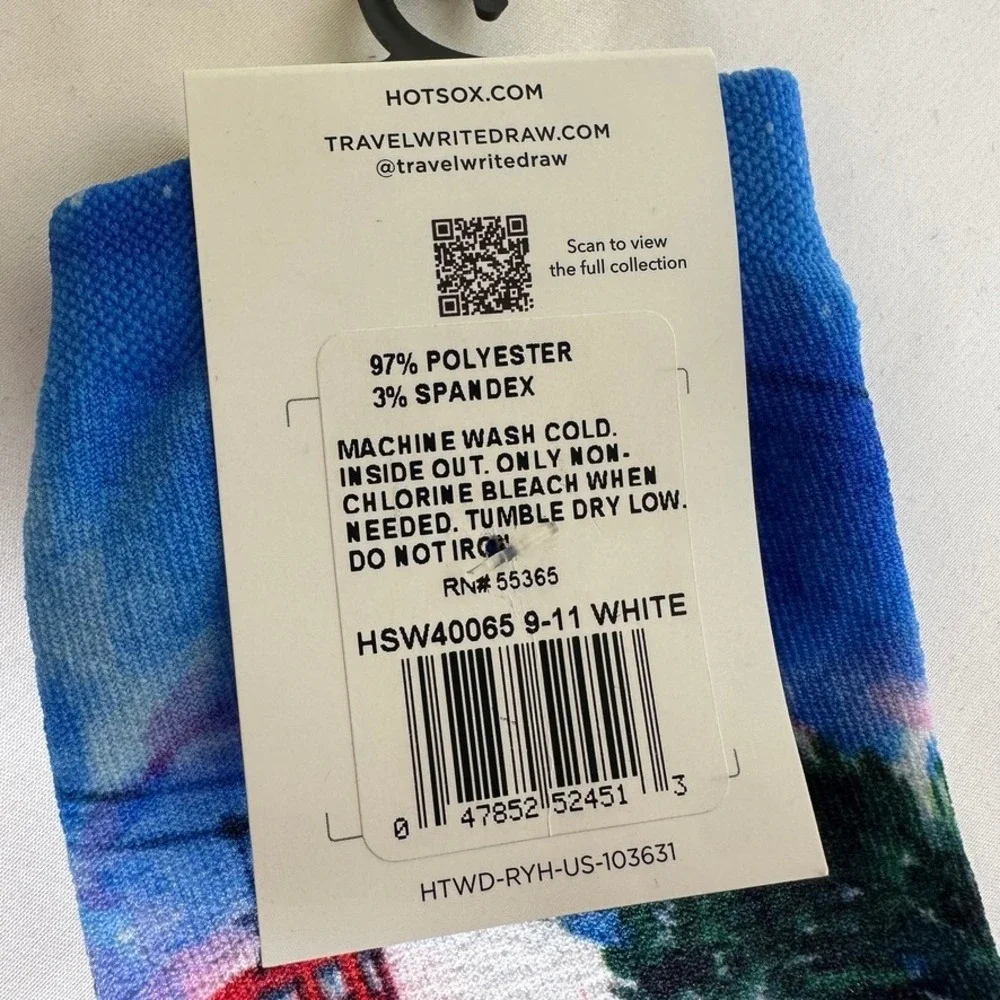 Hot Sox x Travel Write Draw St. Moritz‎ Ski Village Crew Socks Women's Sz 9-11